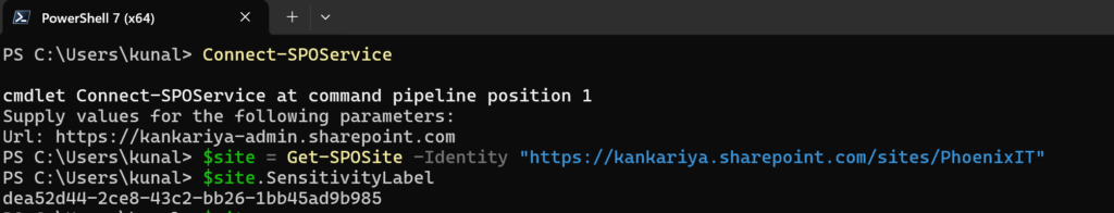 Retrieve Sensitivity Label Applied to SharePoint Sites using SPO Management Shell