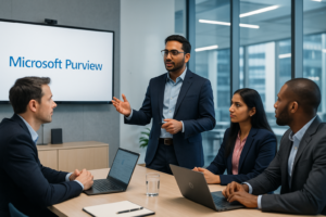 Microsoft Purview consultant guiding a client through deployment strategy
